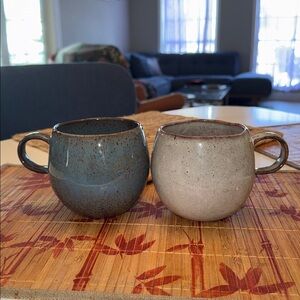 PRETTY Southern living Astra stoneware Speckled glazed belly coffee Mug Set